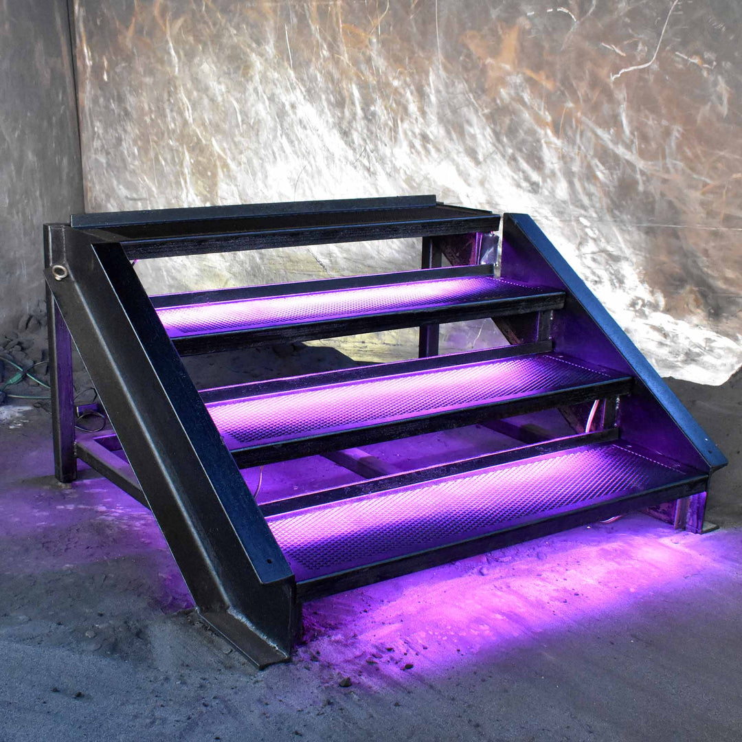 Cast Iron Stair Tread | The Z Tread | 54 in. wide | Black Patina Finish